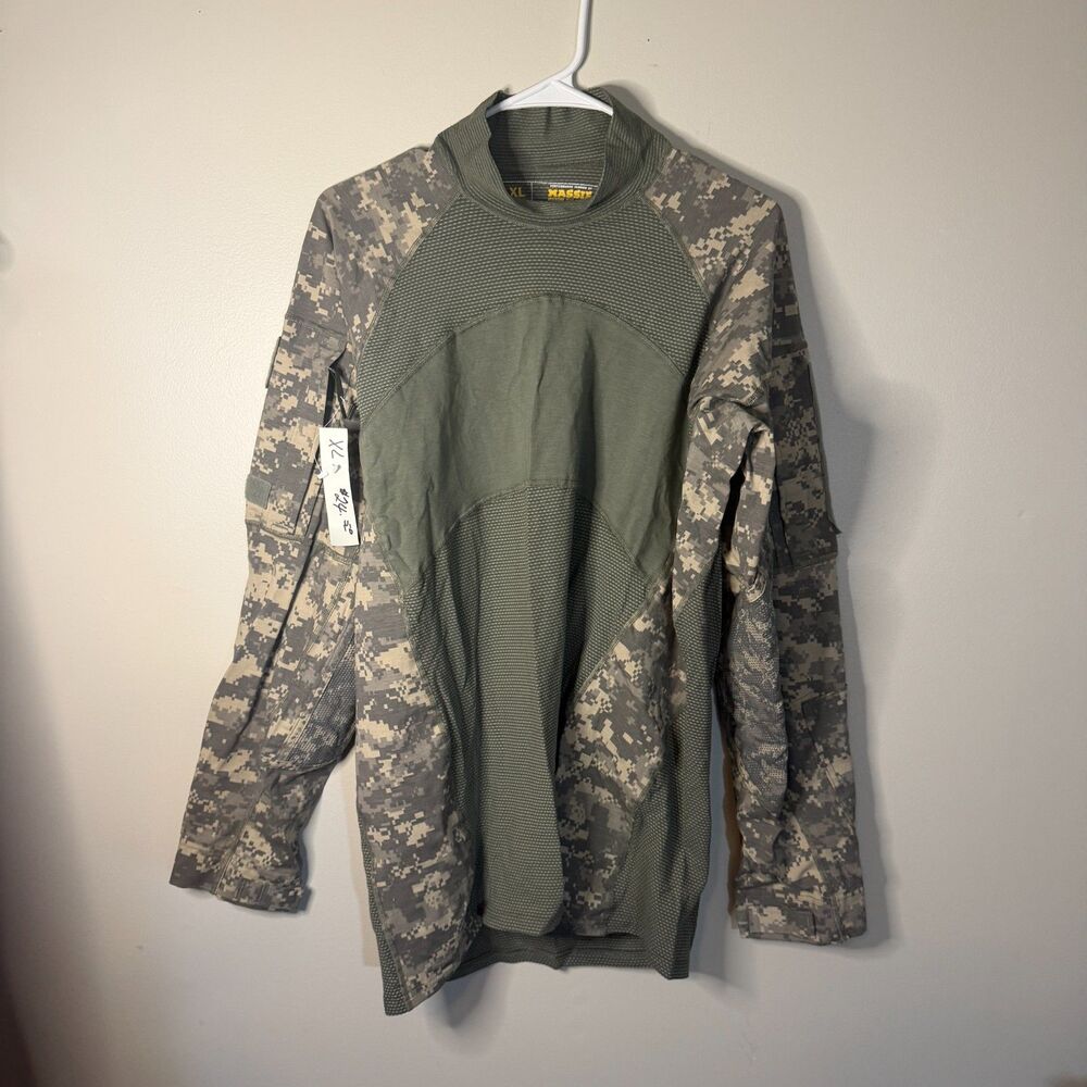 massif mens army combat shirt camo camouflage size XL mens long sleeve shirt